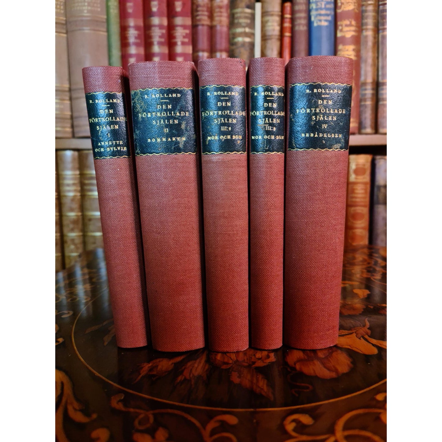 förtrollade själen by Romain Rolland – Complete 5-Volume Set first swedish edition