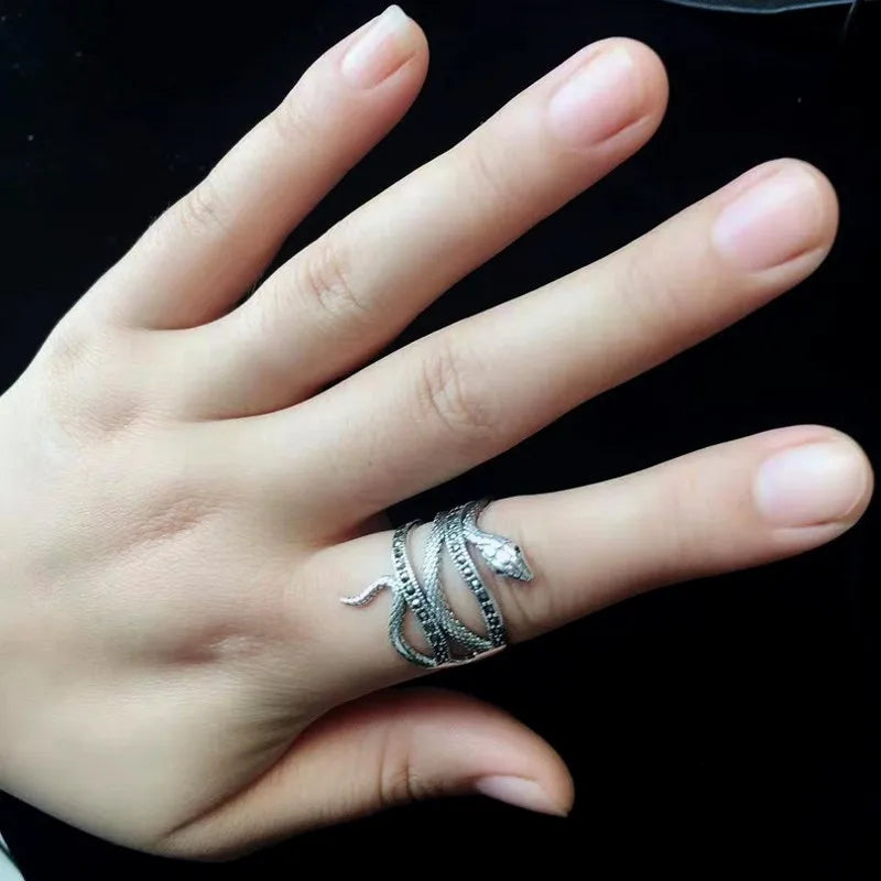 Sterling 925 Silver adjustable Snake Ring