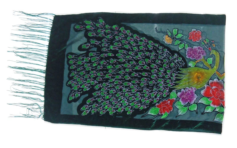 Peacock Velvet Scarf