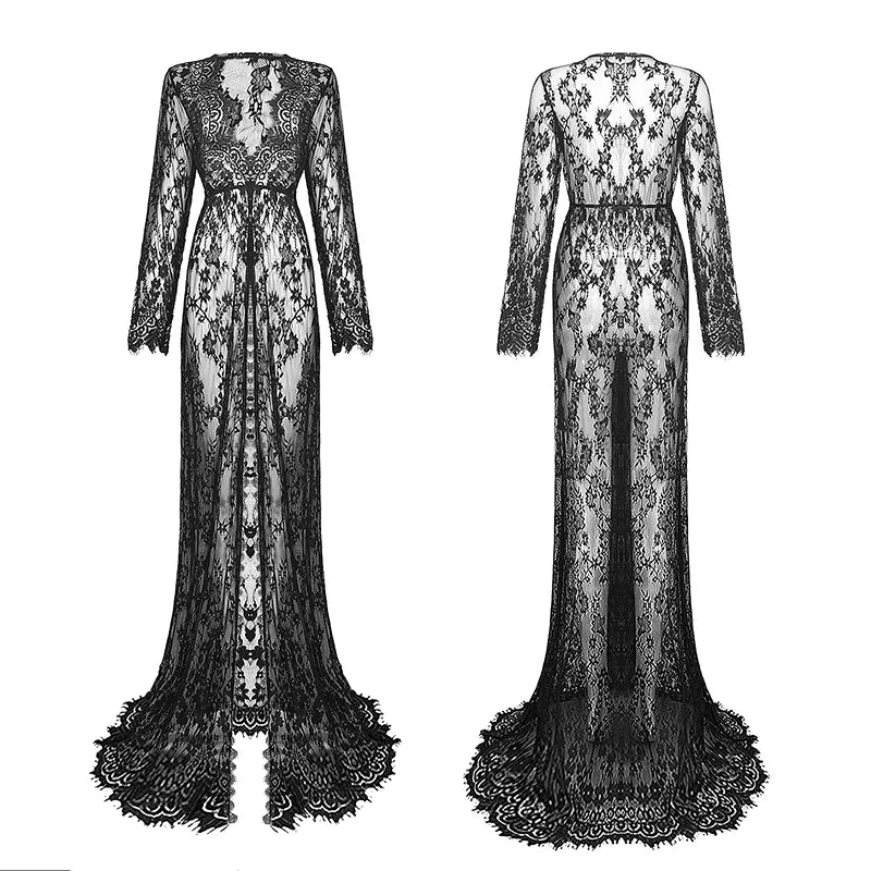 Lace dressing gown