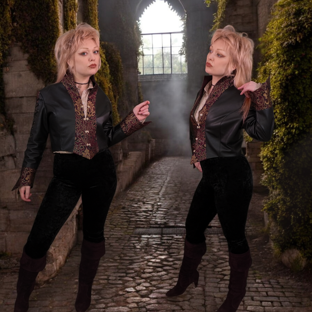 Majestic Brocade and Leather Jacket
