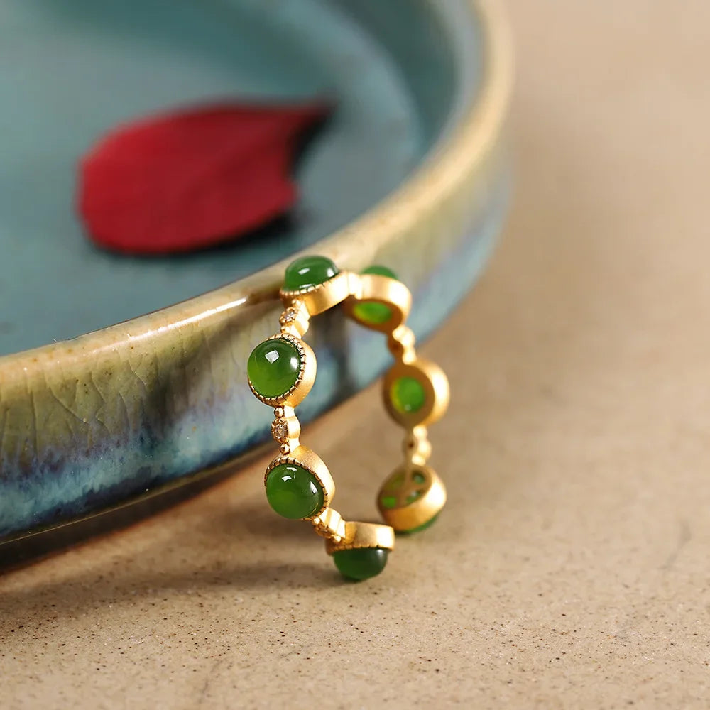 Gold-plated Jade Ring
