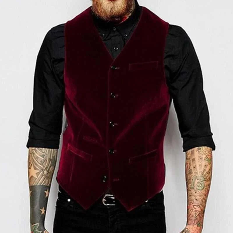 Burgundy Velvet Waistcoat
