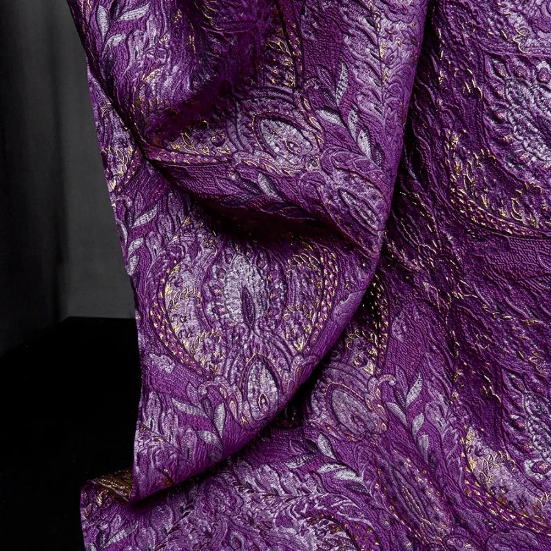 Purple Relief Jacquard Fabric