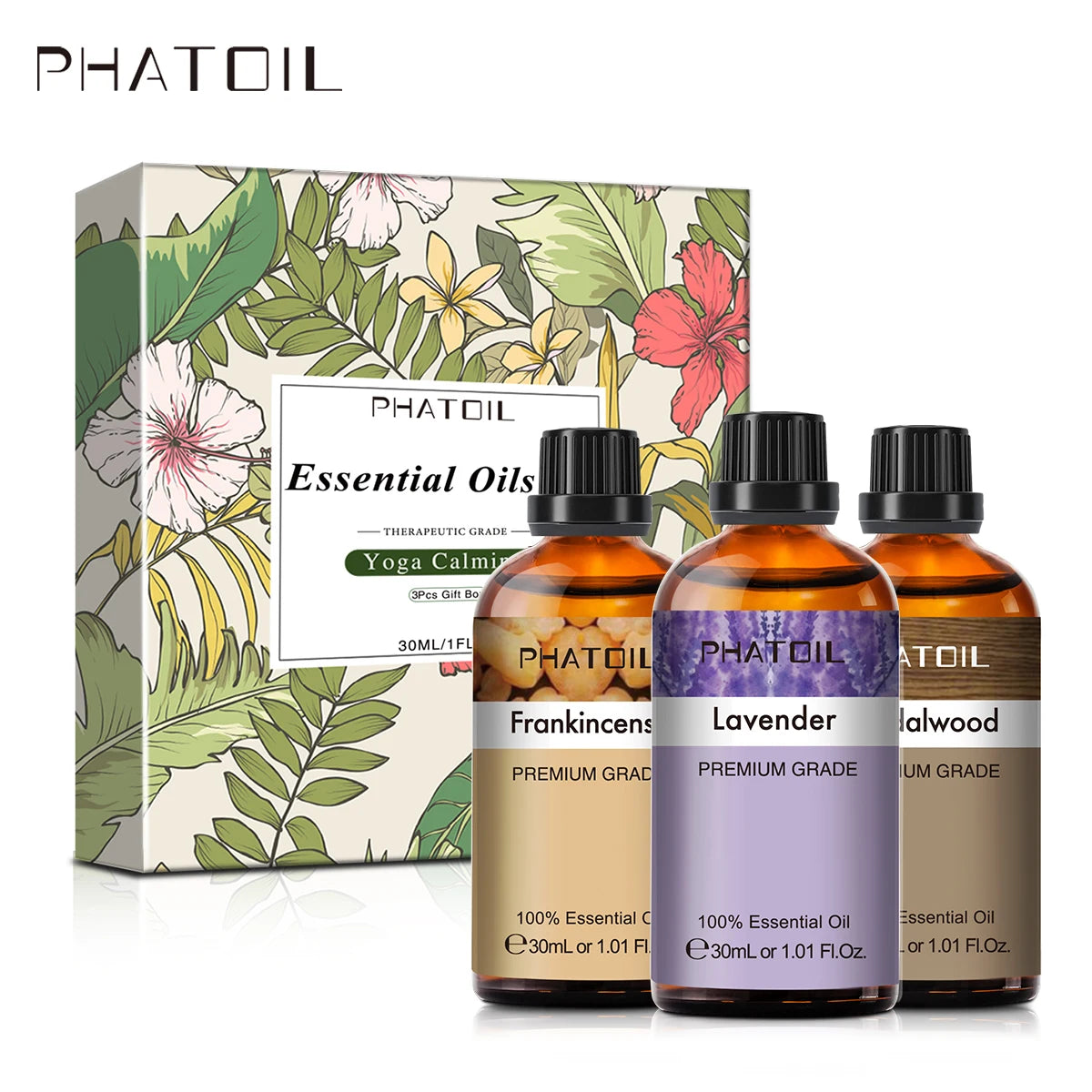 Essential Oils Set for Perfume Candles Soap Making Spa Massage Oil Lavender Frankincense Sandalwood 10ml x 3