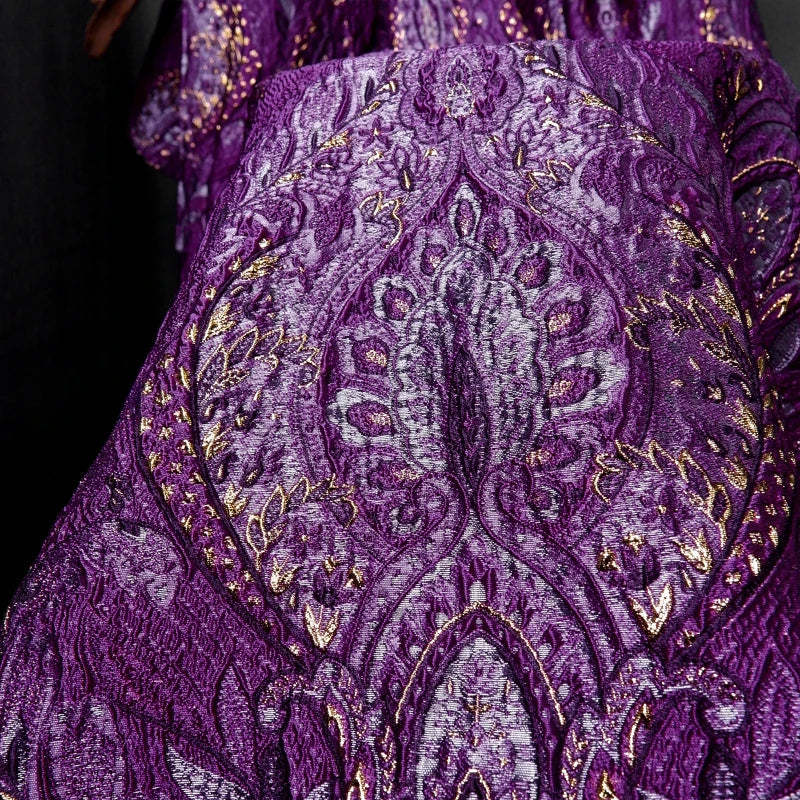 Purple Relief Jacquard Fabric