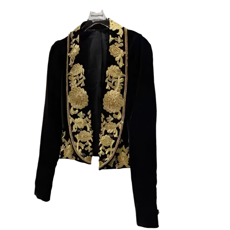 Christina embroidered velvet jacket