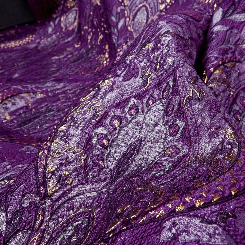 Purple Relief Jacquard Fabric
