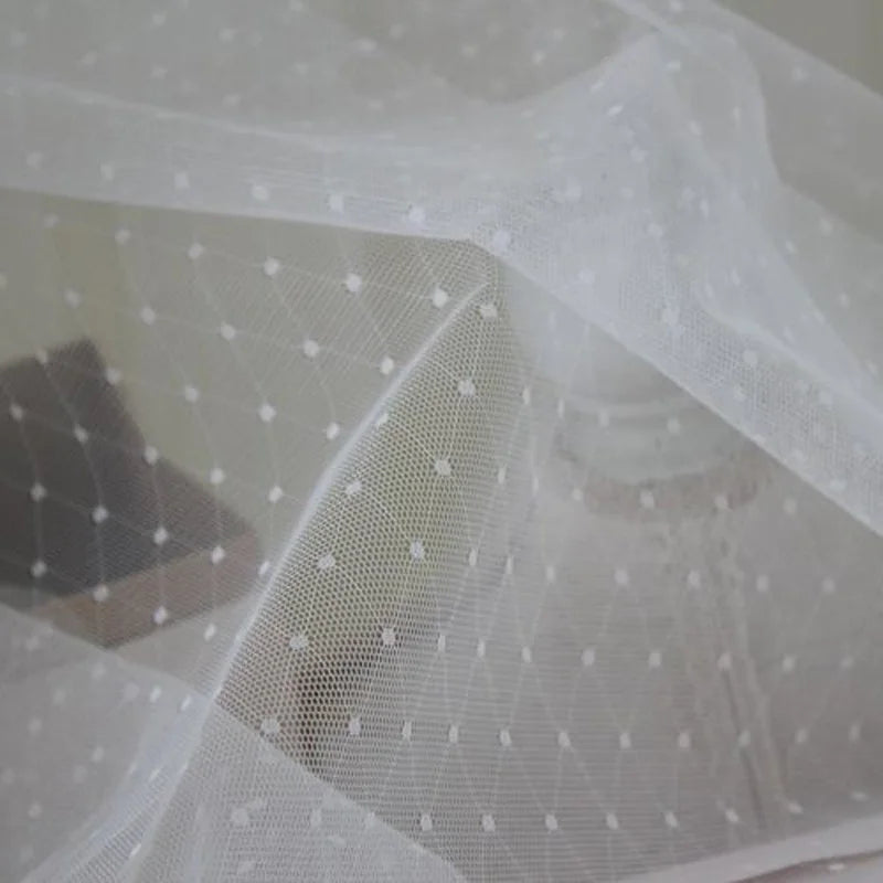 Black polka dot Tulle Mesh Fabric