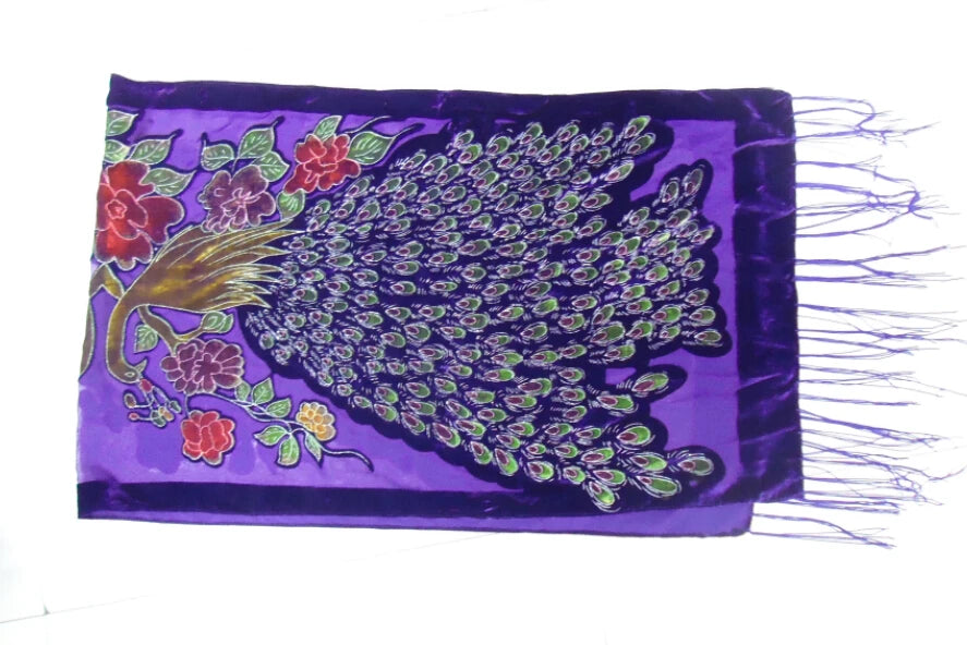 Peacock Velvet Scarf
