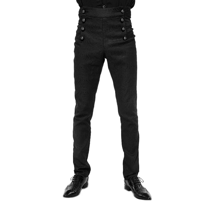 Men's High Waist Slim Fit Trousers