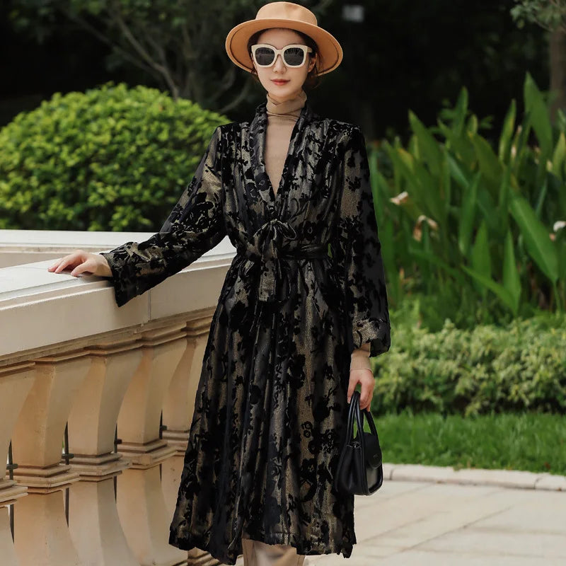 Silk velvet coat