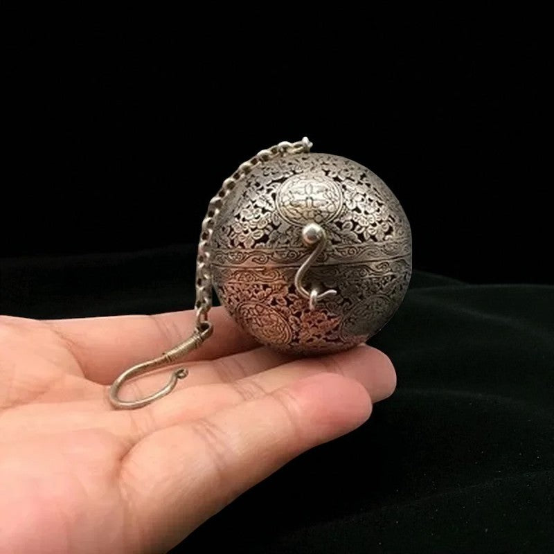 Exquisite antique copper incense ball