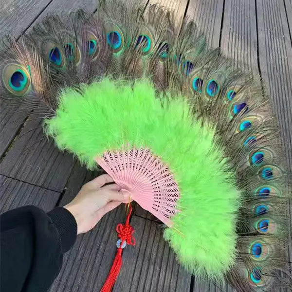 Large Peacock Feather Fan for burlesk dance