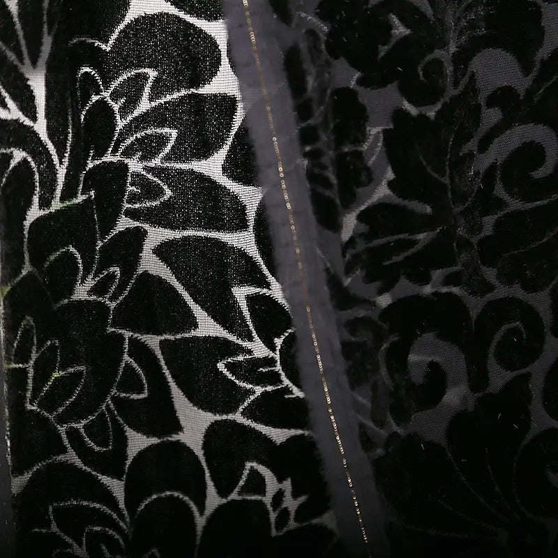 50cm/100cm*114cm Brocade Burnt-out Velvet Fabric with floral design