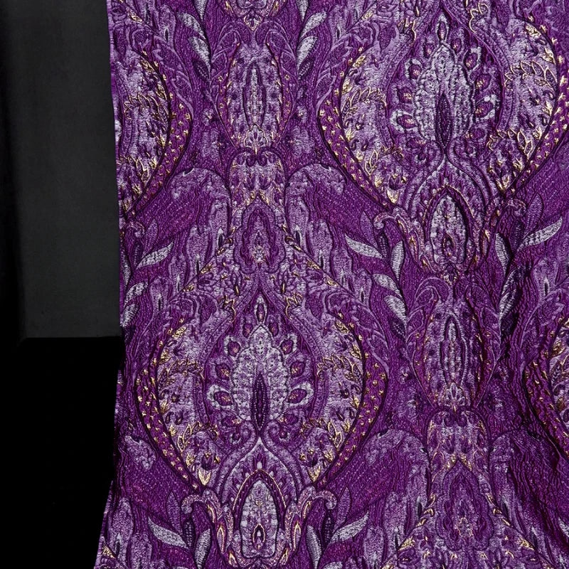Purple Relief Jacquard Fabric