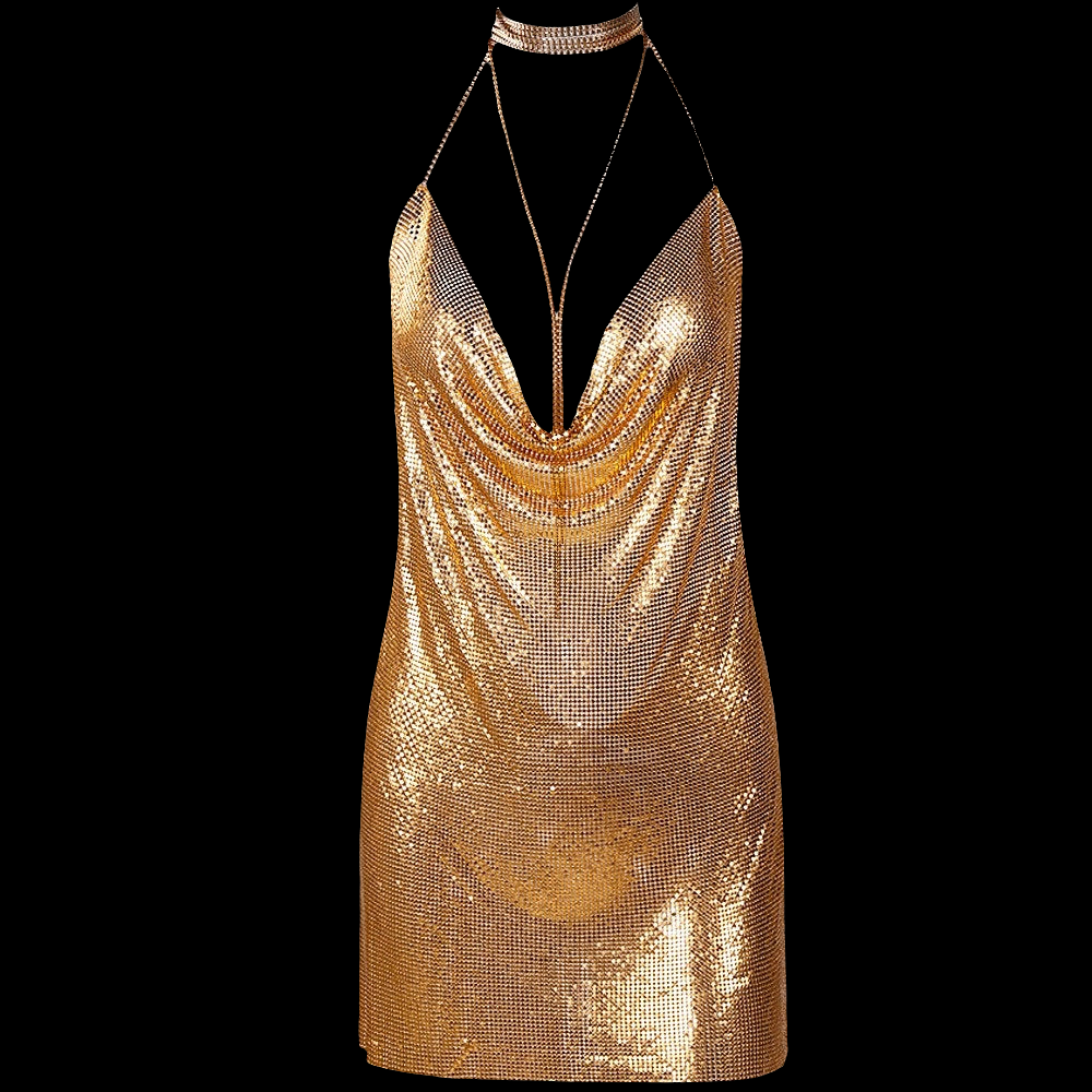 Cleopatra gold chainmail dress