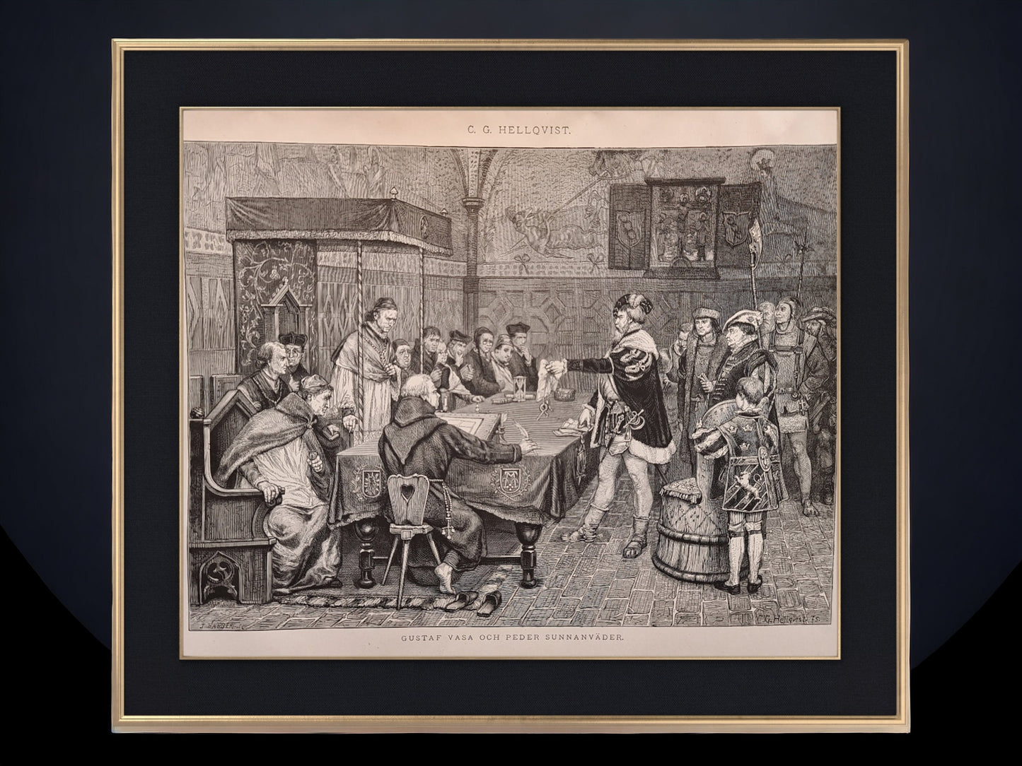 Gustav Vasa och Peder Sunnanväder, print C.G Hellqvist