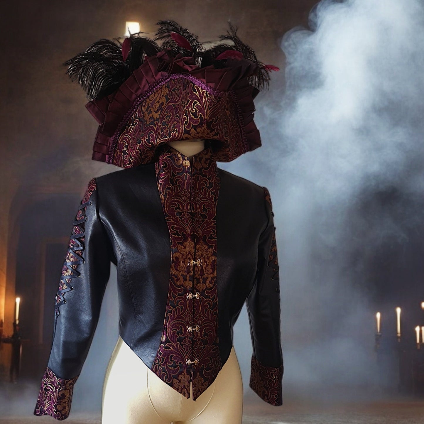 Majestic Brocade and Leather Jacket