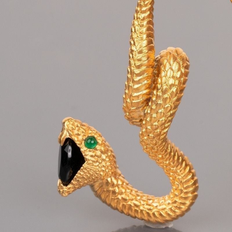 Golden snake earrings