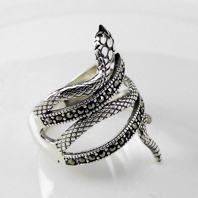 Sterling 925 Silver adjustable Snake Ring