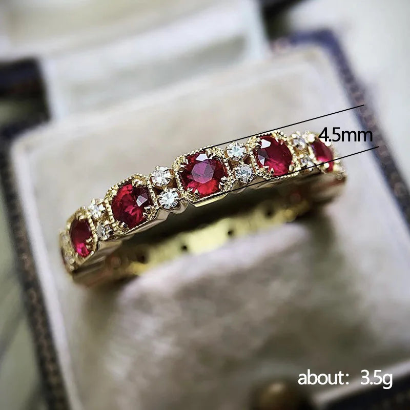 925 Sterling Silver ruby Gemstone Ring