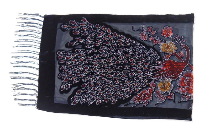 Peacock Velvet Scarf