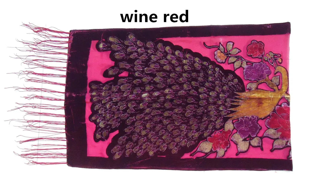 Peacock Velvet Scarf