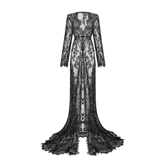 Lace dressing gown