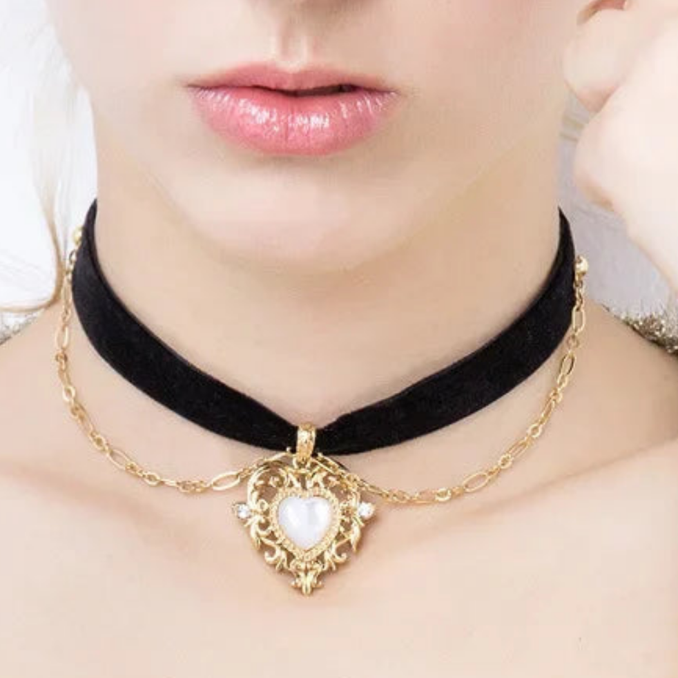 Black Velvet Heart Choker