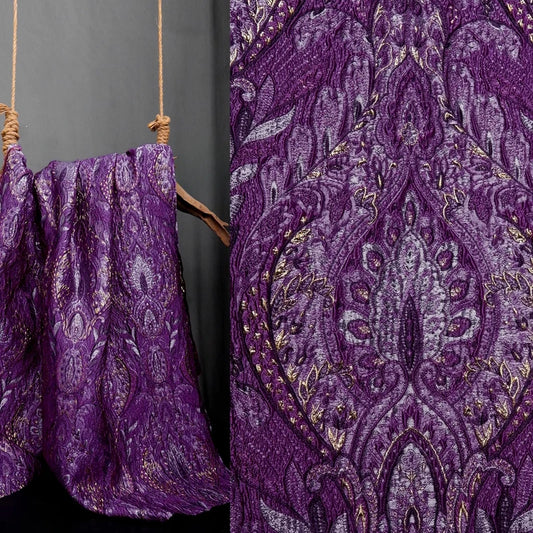 Purple Relief Jacquard Fabric