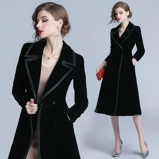 Velvet Trench Coat 'Sarah'