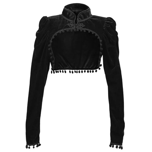 Black Velvet Cropped Jacket