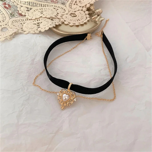 Black Velvet Heart Choker