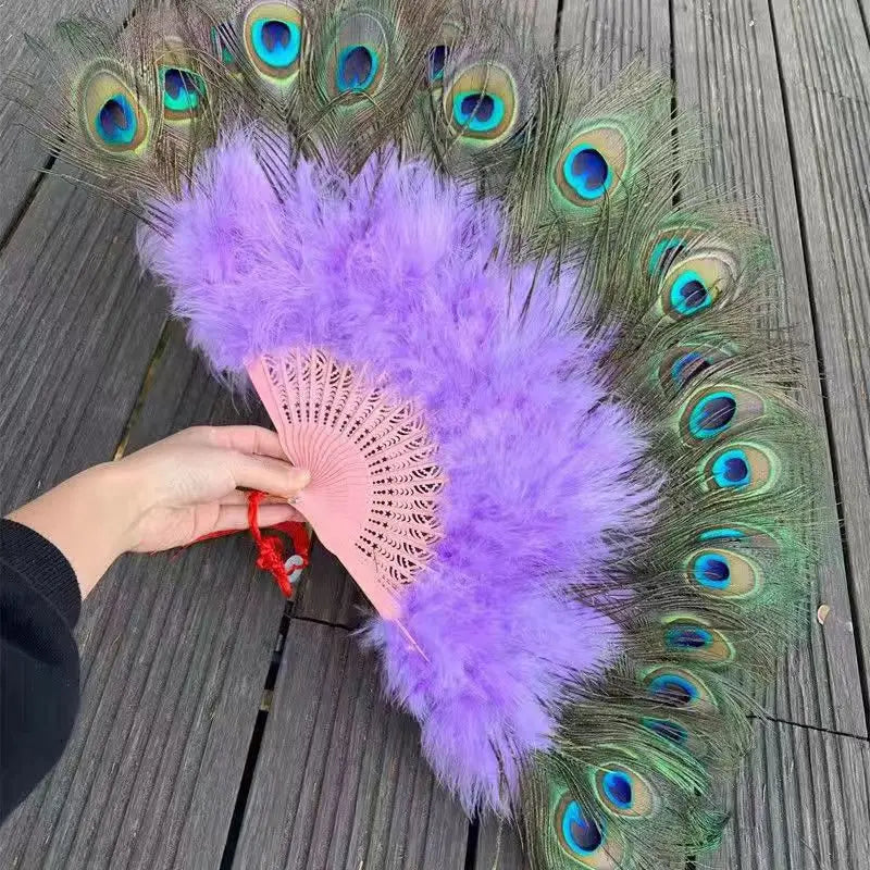 Large Peacock Feather Fan for burlesk dance