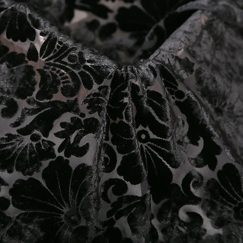50cm/100cm*114cm Brocade Burnt-out Velvet Fabric with floral design