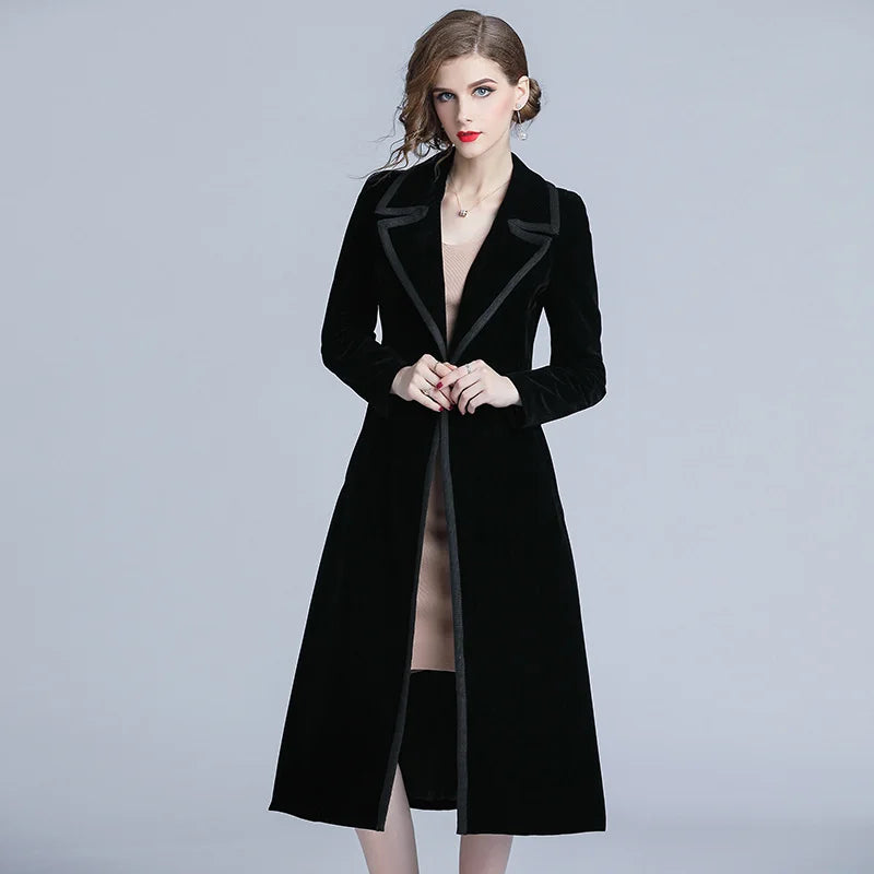 Velvet Trench Coat 'Sarah'