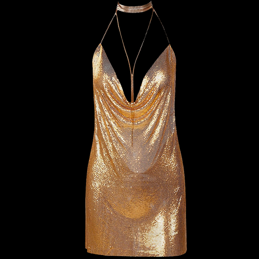 Cleopatra gold chainmail dress