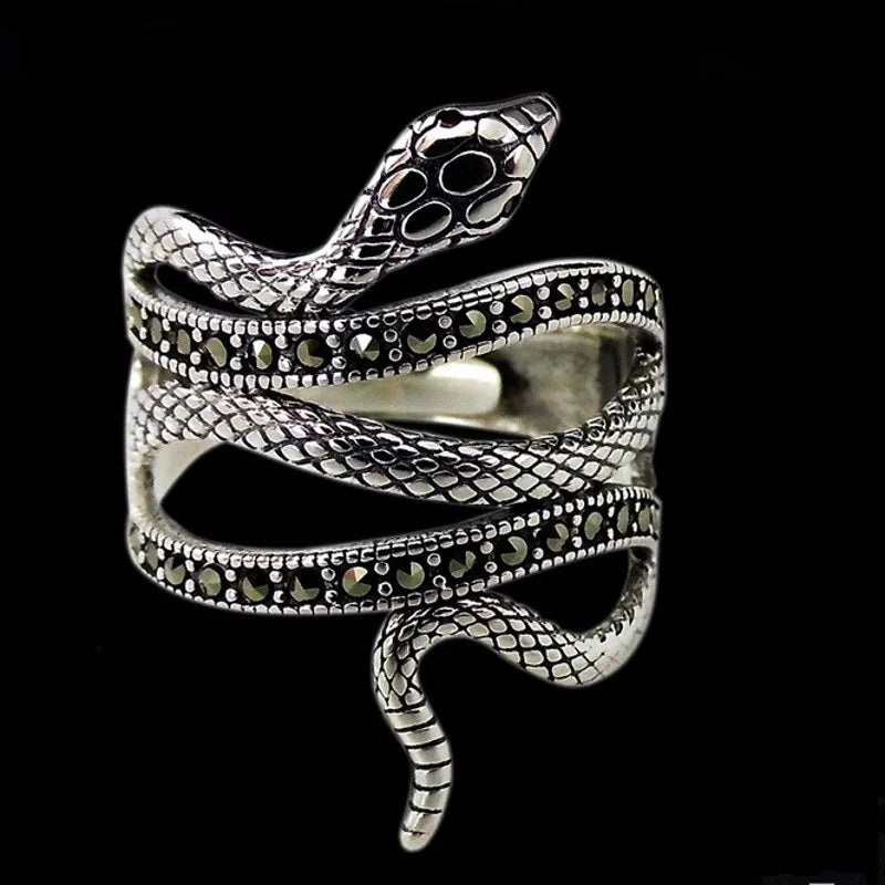 Sterling 925 Silver adjustable Snake Ring