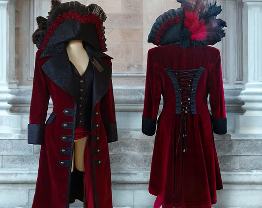 Women's velvet overcoat