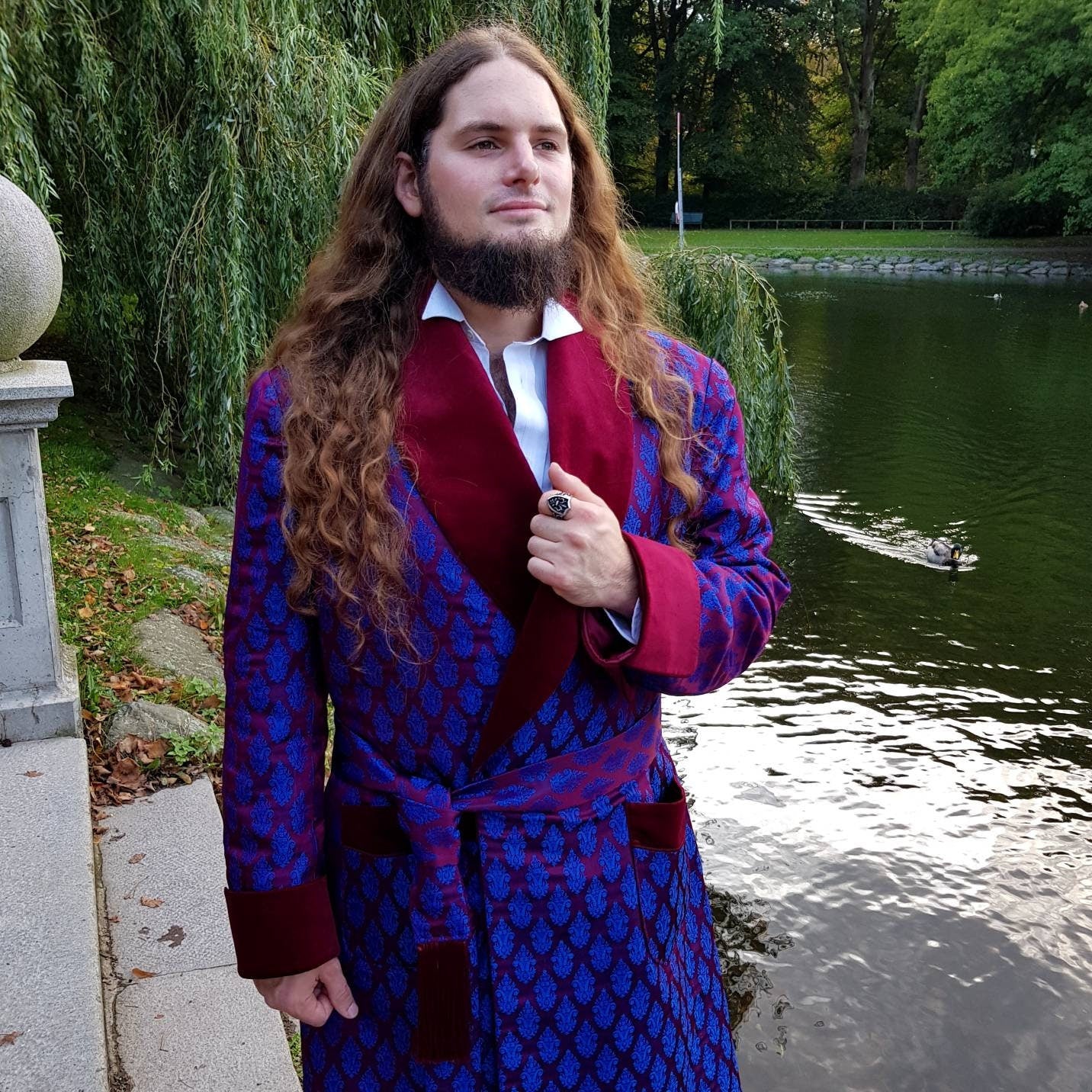 Silk Smoking jacket, robes