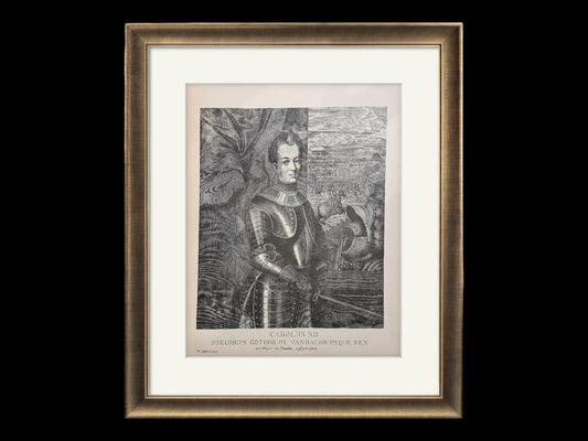 Swedish king Carolus XII, art print