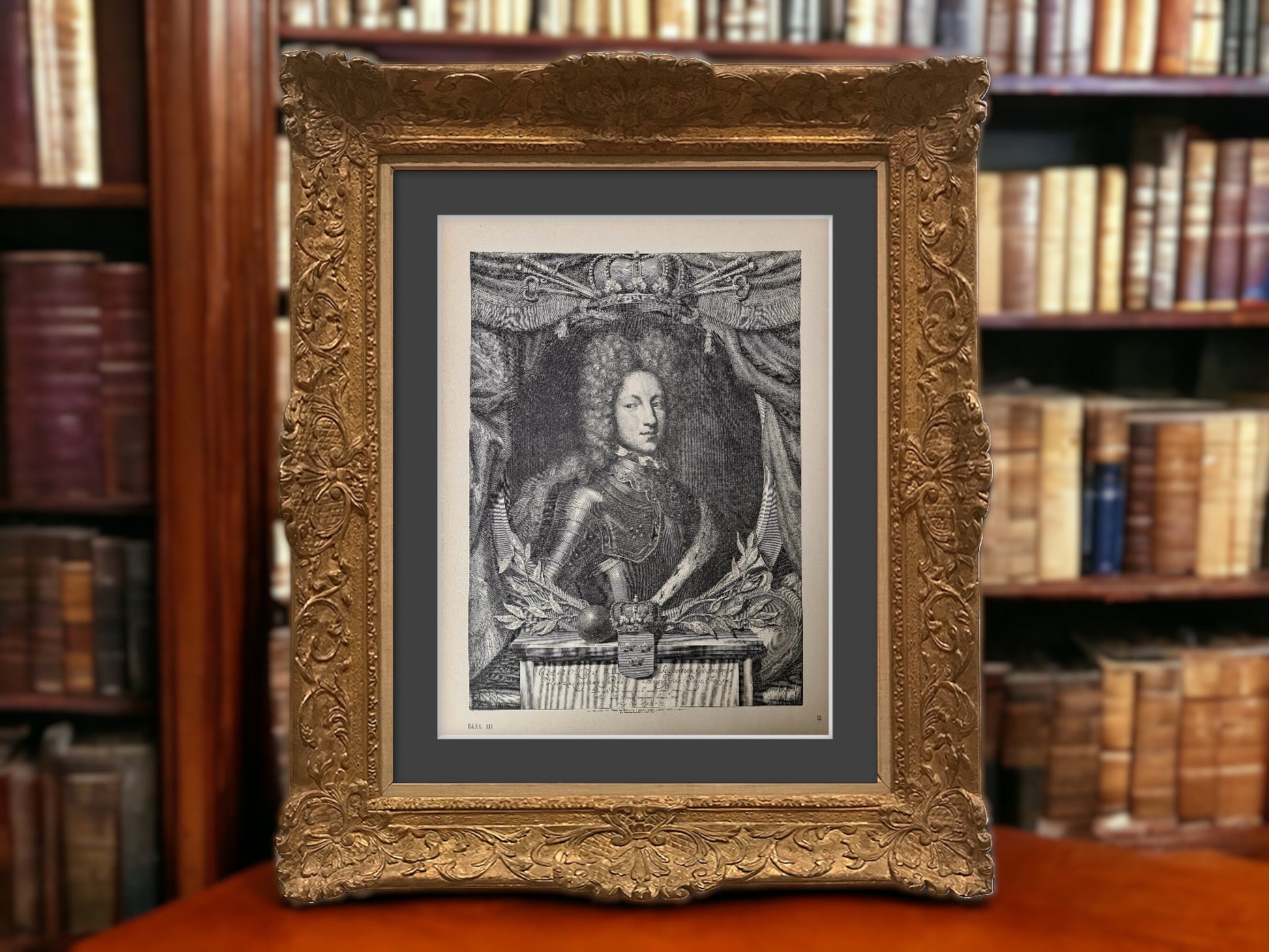 Swedish king Carolus XII, art print