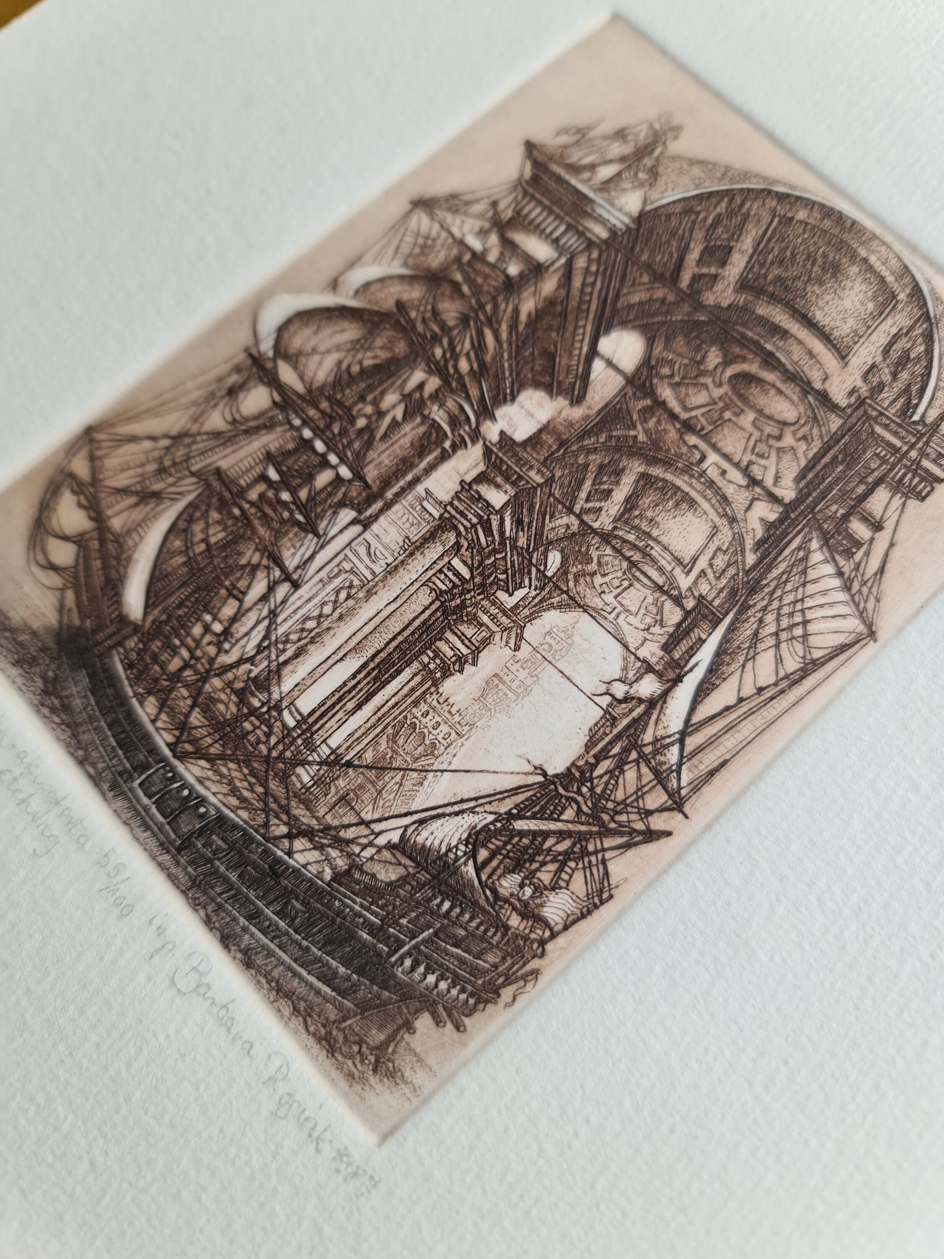 Akvaforta etching "Florenceka fregata" 55/100
