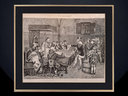 Gustav Vasa och Peder Sunnanväder, print C.G Hellqvist