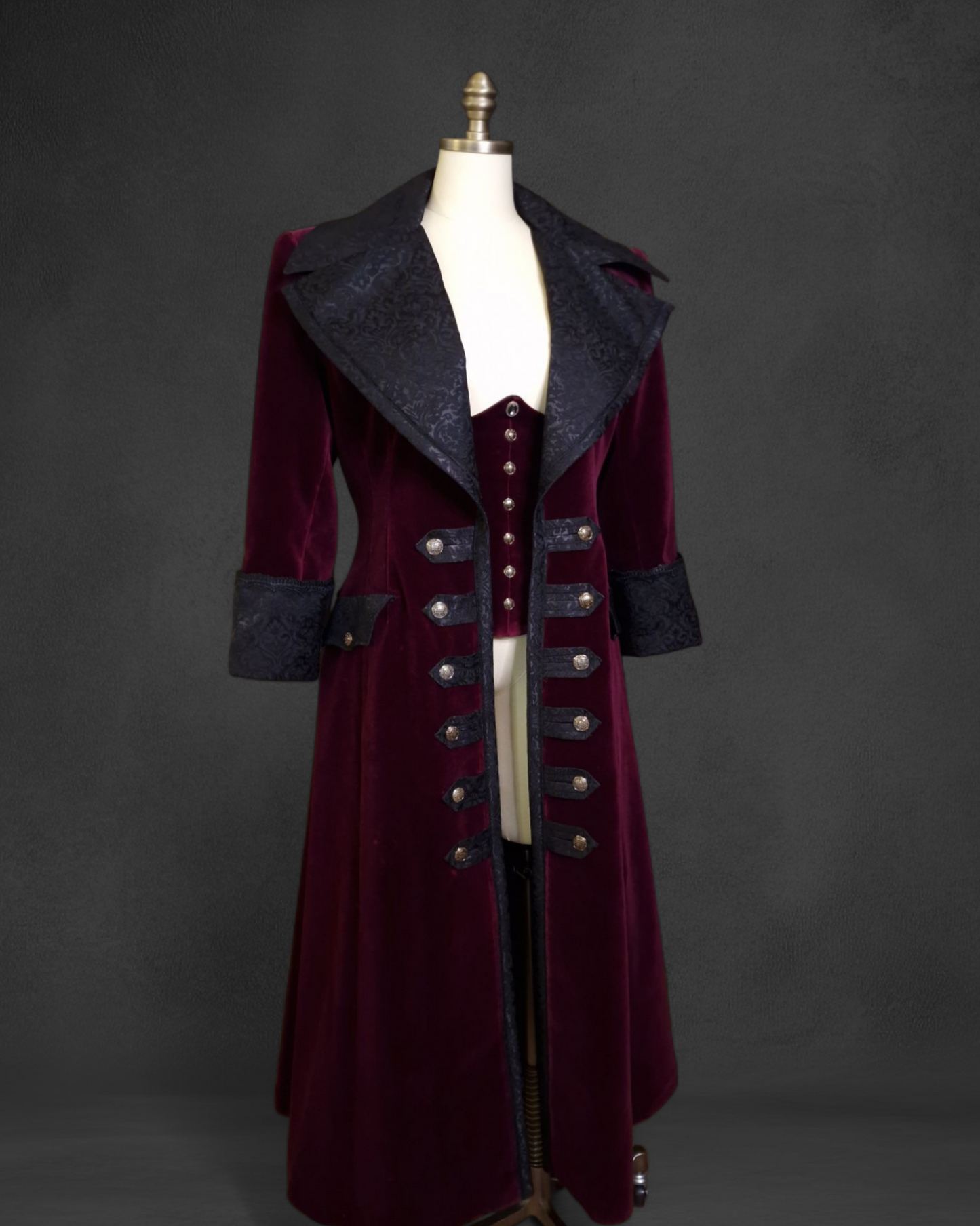 Women's velvet overcoat